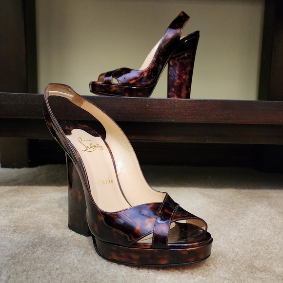 Christian Louboutin tortoise slingbacks "Marpoil" - size 38 - Picture 2 of 9
